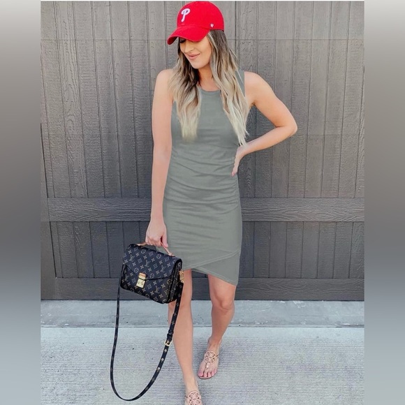 BTFBM Sleeveless Ruched Tank Dress - Picture 3 of 4